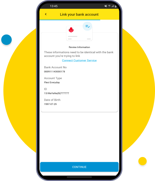  Ensure the bank information matches your agent account details.
