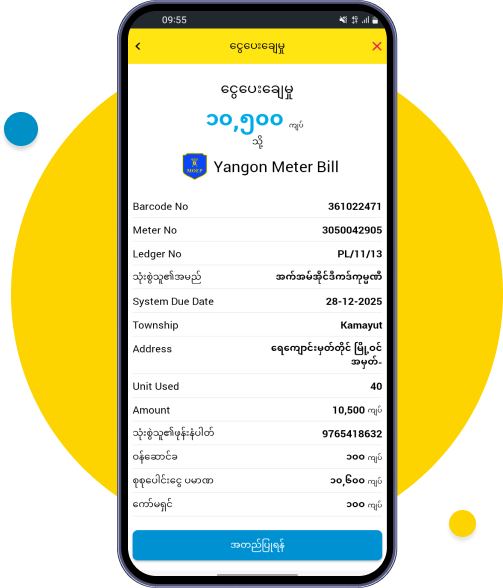 ပေးချေမည့် အချက်အလက်များကို စစ်ဆေးပြီး အတည်ပြုရန်ကို နှိပ်ပါ
