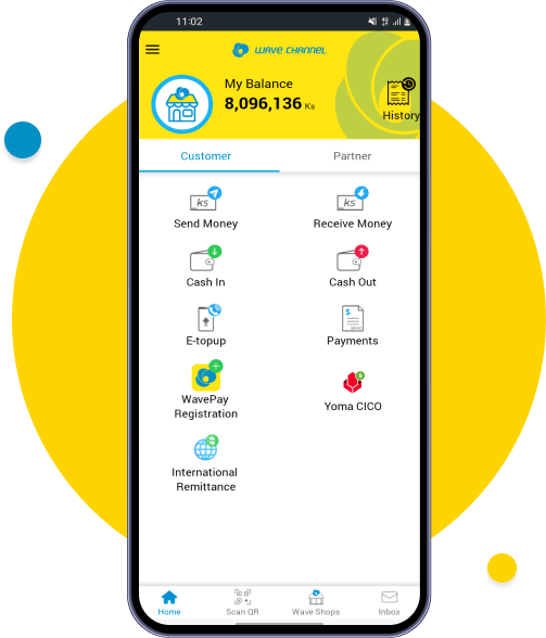 Launch Channel App and tap on Send Money
